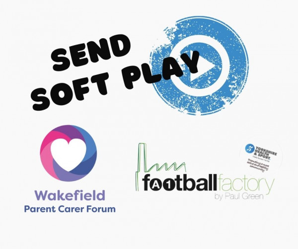 Text saying SEND soft play and A1 Football Factory logo